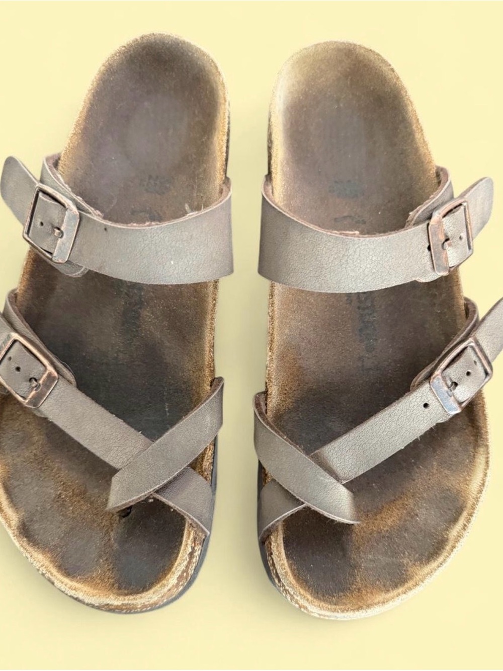 Birkenstock Brown Kids Double-Strap Slide Sandals